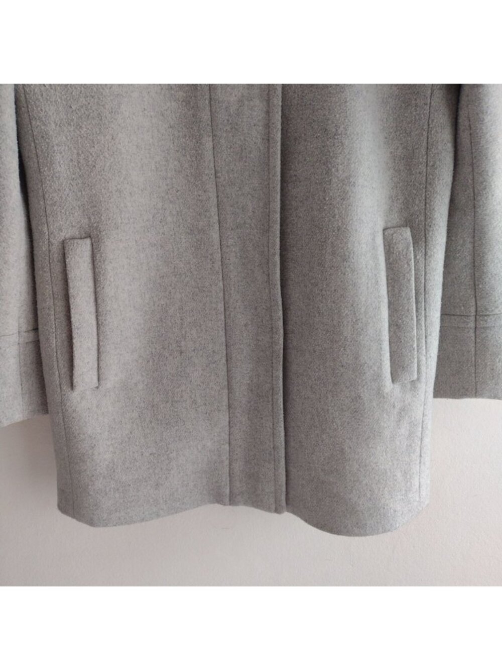 J Crew Womens Wool Blend Coat 12 Gray Funnel Collar Heavy Winter Jacket - Picture 6 of 14